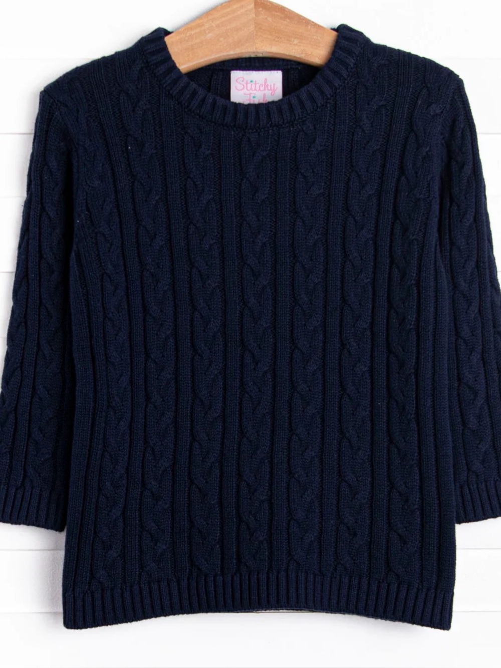 Stitchy Fish Navy Caleb Cable Knit Sweater NWT sz 12 months